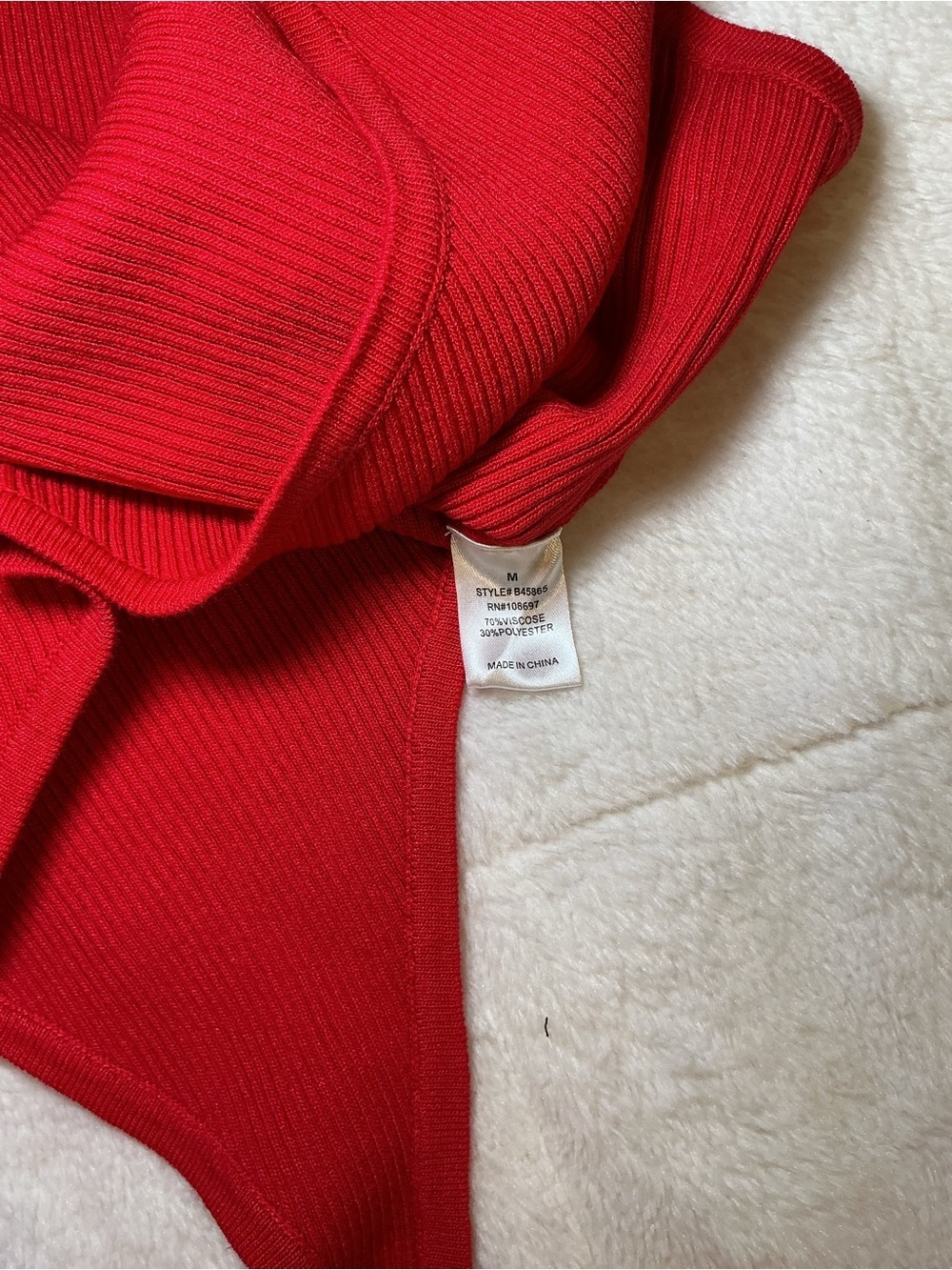 Red Bow-Back Ribbed Kids One-Piece Bodysuit - Picture 7 of 7